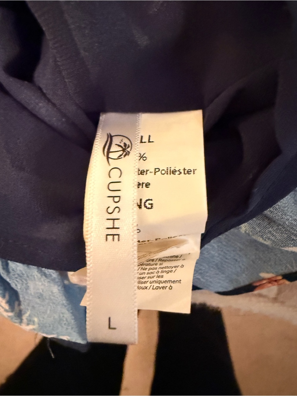 Cupshe Navy Floral Tie-Front Mini Dress - Picture 3 of 4